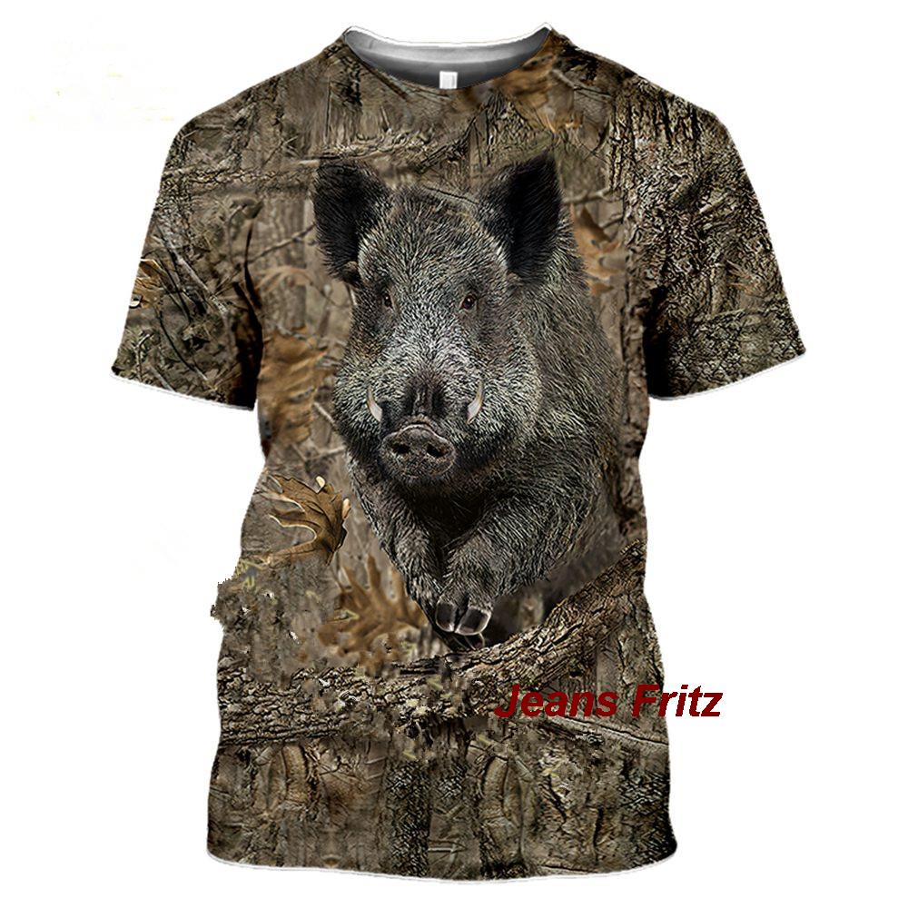 Wildman Hunting & Outdoor Robertson Photos - メンズ半袖Tシャツ,カモフラージュ,動物,野生,3D,夏,レジャー,ファッショナブル,ストリート,2023