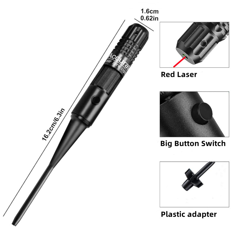 Laser Boresighter Kit - 戦術用ユニバーサル赤緑レーザーボアサイトキット 12アダプター .177 .22～12GA レーザーコリメーターボアサイト