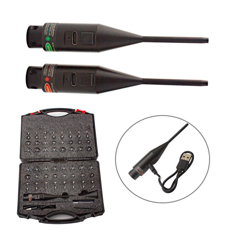 Laser Boresighter Kit - ﻿ 戦術用レッドグリーンボアサイトキット（64個のアダプター付き）は、0.17～12GA口径に対応します。