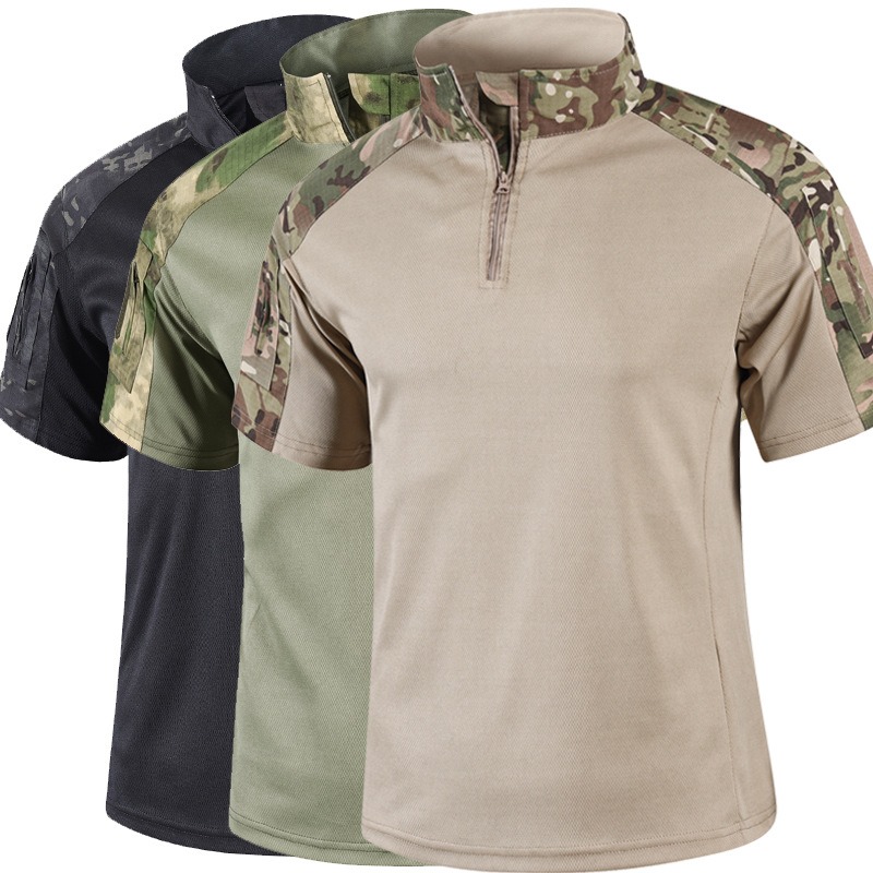 メンズ夏迷彩戦術シャツ半袖速乾戦闘 Tシャツ男性の軍 Tシャ - Outdoor Hunting T Shirts のレビューと価格