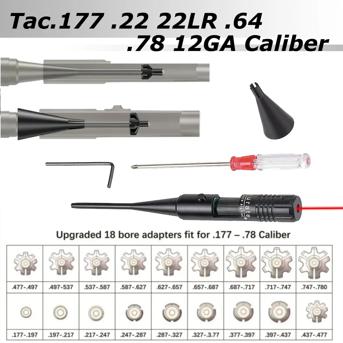 戦術的なグリーンレッドレーザーボアサイトキット .177 . - Laser Boresighter Kit のレビューと価格