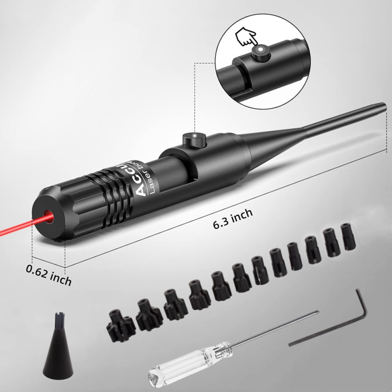 戦術用ユニバーサル赤緑レーザーボアサイトキット 12アダプタ - Laser Boresighter Kit のレビューと価格