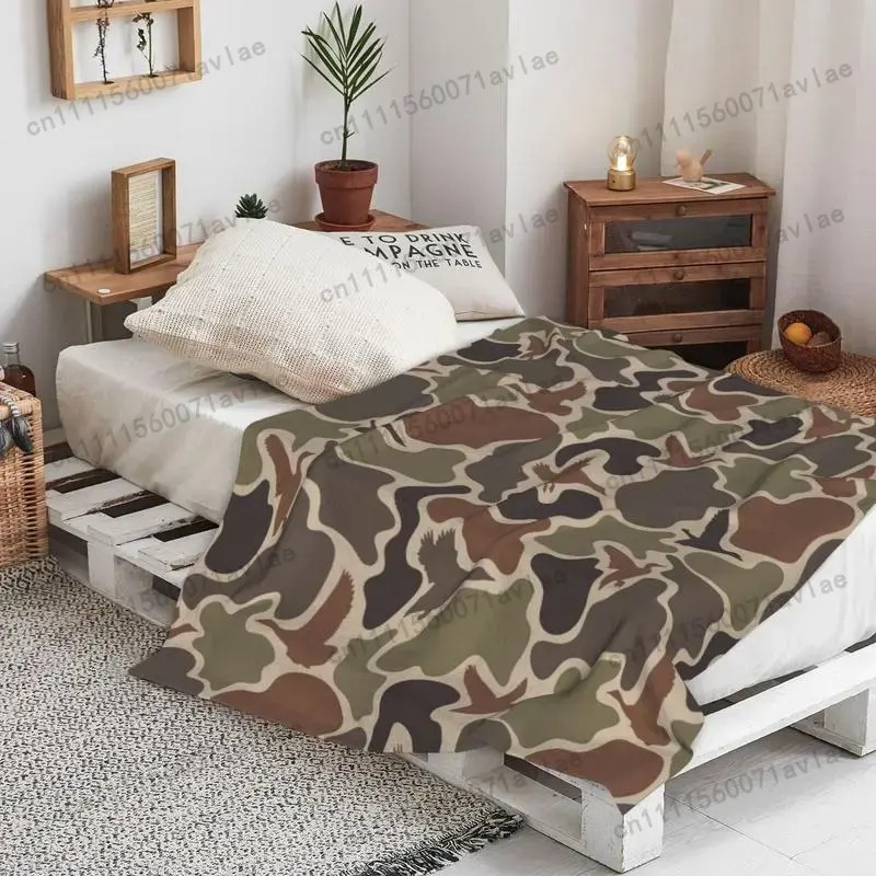 カスタマイズ可能なヴィンテージダックカモブランケット、レトロ - Outdoor Hunting Gifts のレビューと価格