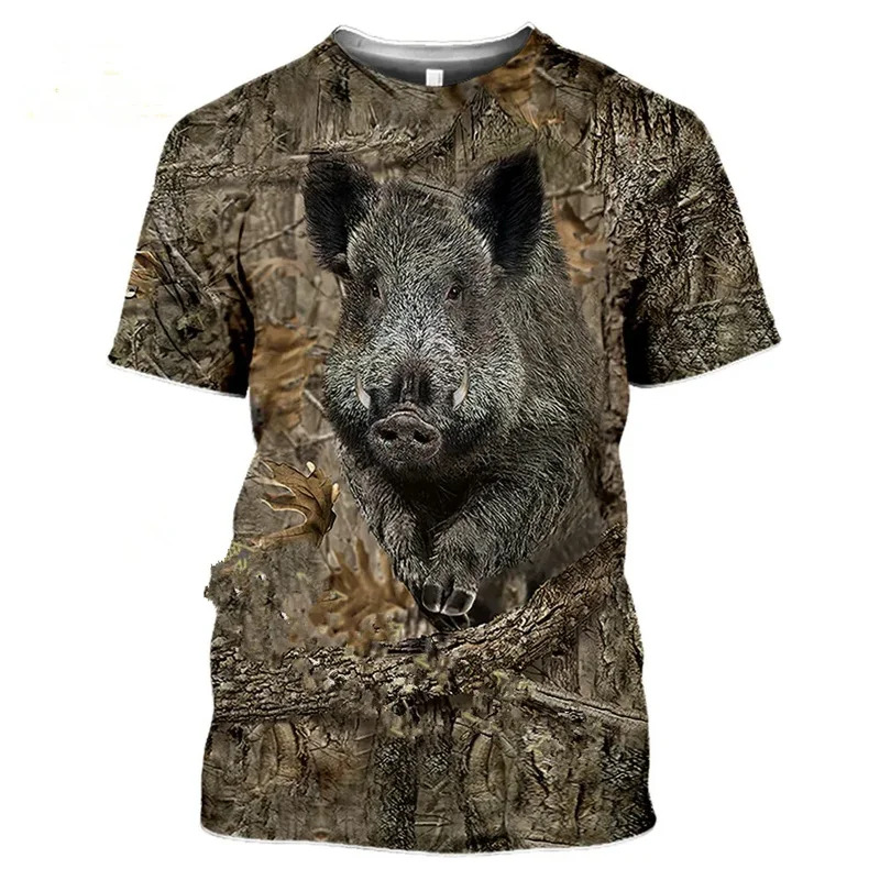 2026 迷彩狩猟動物イノシシ 3d Tシャツ夏カジュアルメ - Wildman Hunting & Outdoor Robertson Photos のレビューと価格