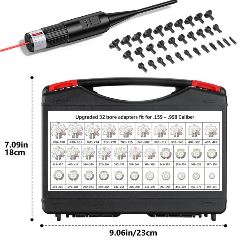 充電式レーザーボアサイトキット .17 .177 .22LR - Laser Boresighter Kit のレビューと価格